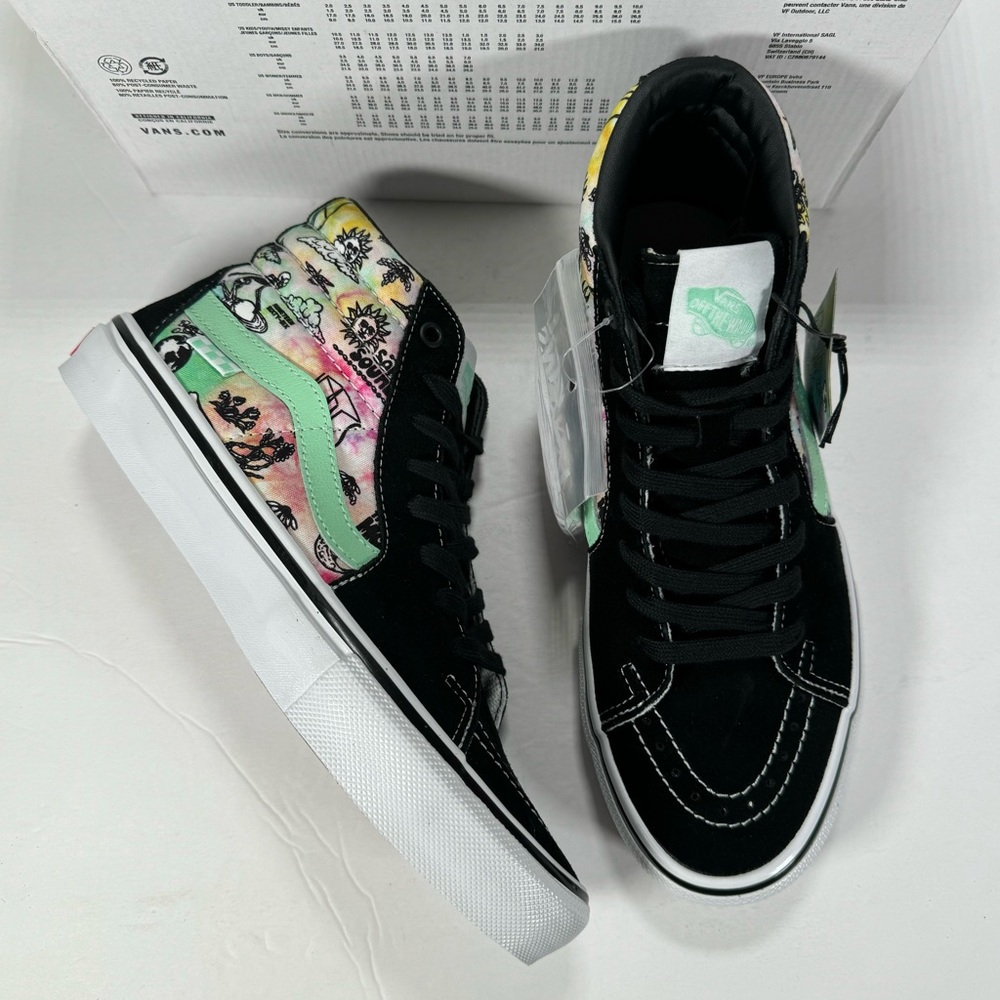 Vans Sk8-Hi Shroom Doom Black Green High Top Sneakers Men Size 8 Women Size 9.5